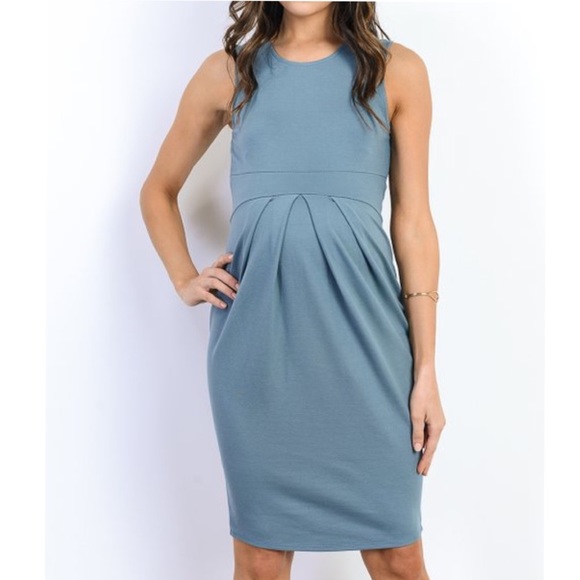 Hello MIZ maternity Dresses & Skirts - Front-Pleat Maternity Empire-Waist Dress